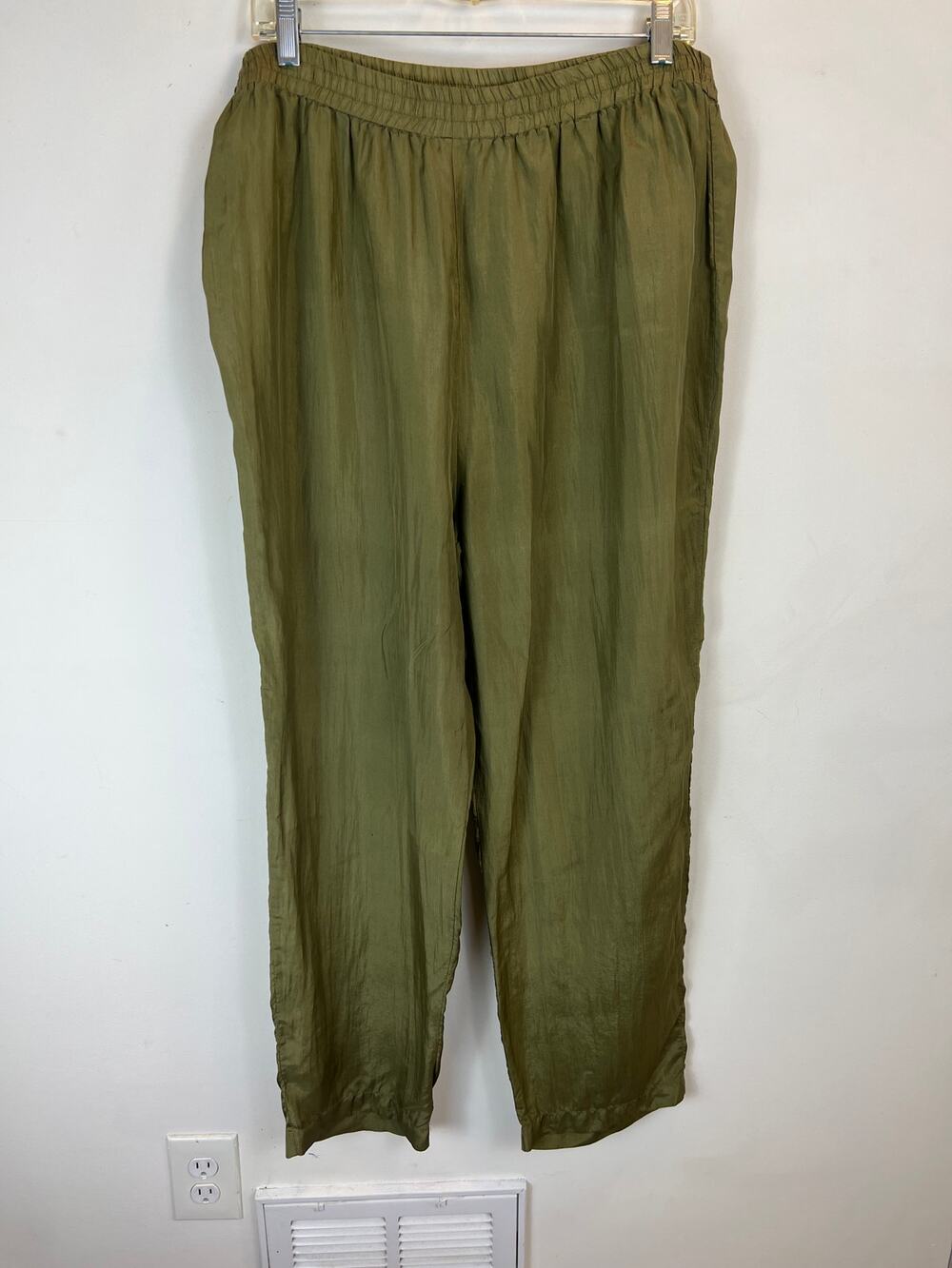 Notations Olive Silk Pants - Size L